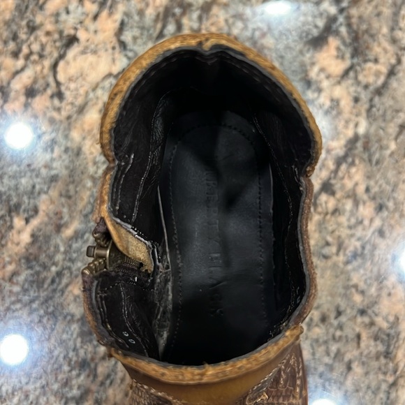 Liberty Black Uma Python Embossed Suede Cowboy Core Western Boots SZ 6 - Picture 10 of 13